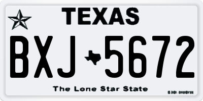 TX license plate BXJ5672