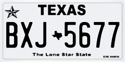 TX license plate BXJ5677