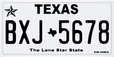 TX license plate BXJ5678