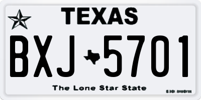 TX license plate BXJ5701