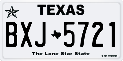 TX license plate BXJ5721