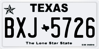 TX license plate BXJ5726