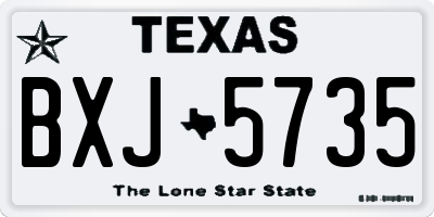 TX license plate BXJ5735