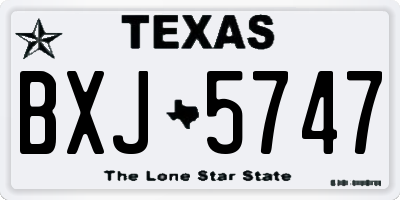 TX license plate BXJ5747