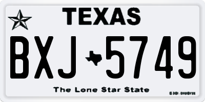 TX license plate BXJ5749