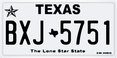 TX license plate BXJ5751