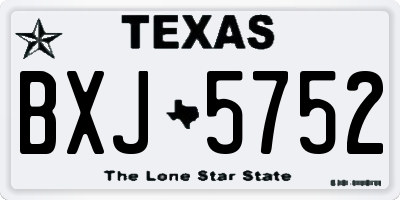 TX license plate BXJ5752