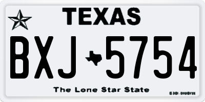 TX license plate BXJ5754