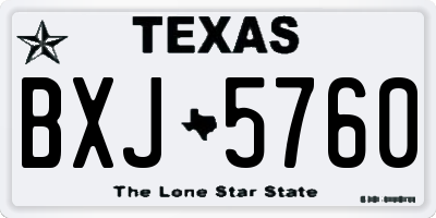TX license plate BXJ5760