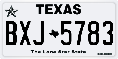TX license plate BXJ5783