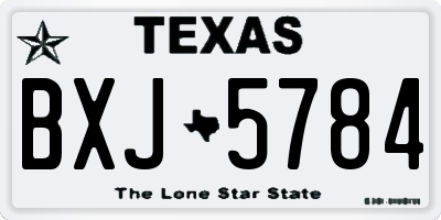 TX license plate BXJ5784