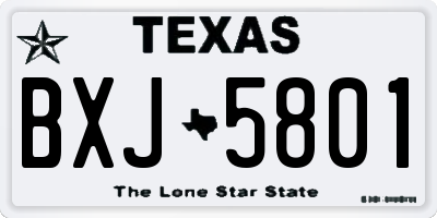 TX license plate BXJ5801