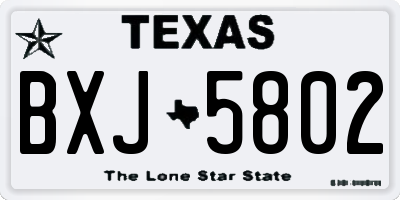 TX license plate BXJ5802