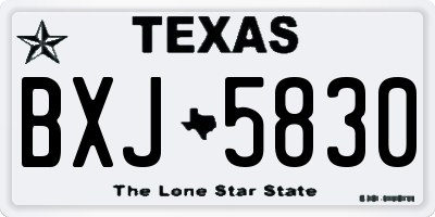 TX license plate BXJ5830
