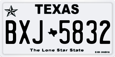 TX license plate BXJ5832