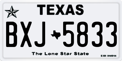 TX license plate BXJ5833