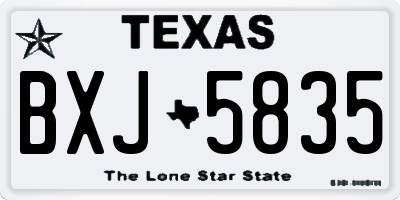 TX license plate BXJ5835