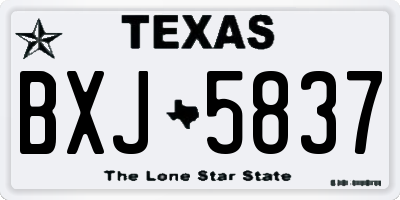 TX license plate BXJ5837