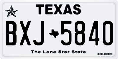 TX license plate BXJ5840