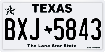 TX license plate BXJ5843