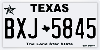 TX license plate BXJ5845