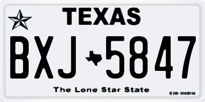 TX license plate BXJ5847
