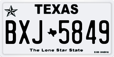 TX license plate BXJ5849