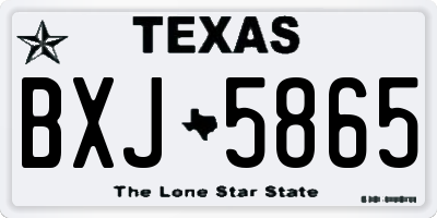 TX license plate BXJ5865