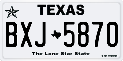 TX license plate BXJ5870