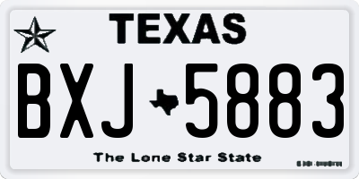 TX license plate BXJ5883