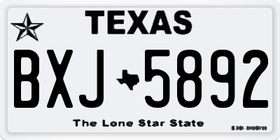 TX license plate BXJ5892
