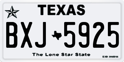 TX license plate BXJ5925