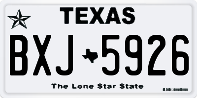 TX license plate BXJ5926