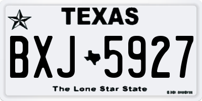 TX license plate BXJ5927