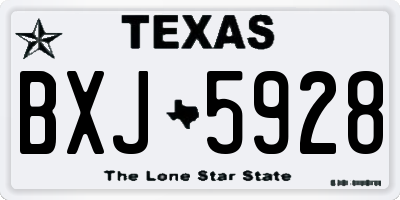 TX license plate BXJ5928