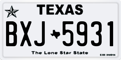 TX license plate BXJ5931