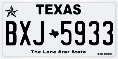 TX license plate BXJ5933