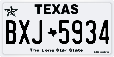 TX license plate BXJ5934