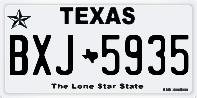 TX license plate BXJ5935