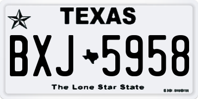 TX license plate BXJ5958