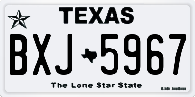 TX license plate BXJ5967