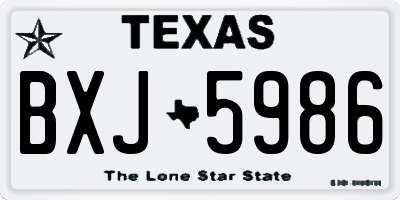 TX license plate BXJ5986