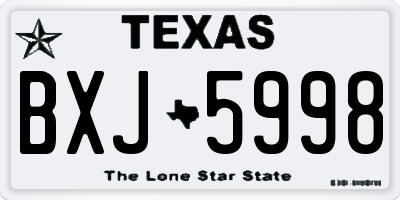 TX license plate BXJ5998