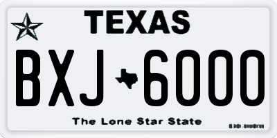 TX license plate BXJ6000