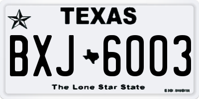 TX license plate BXJ6003