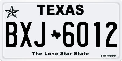 TX license plate BXJ6012