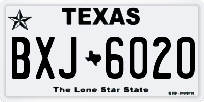 TX license plate BXJ6020