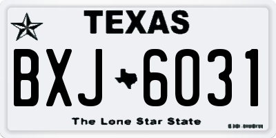 TX license plate BXJ6031