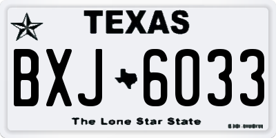 TX license plate BXJ6033