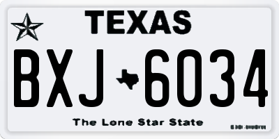 TX license plate BXJ6034